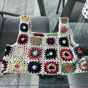 Crochet top multi-color